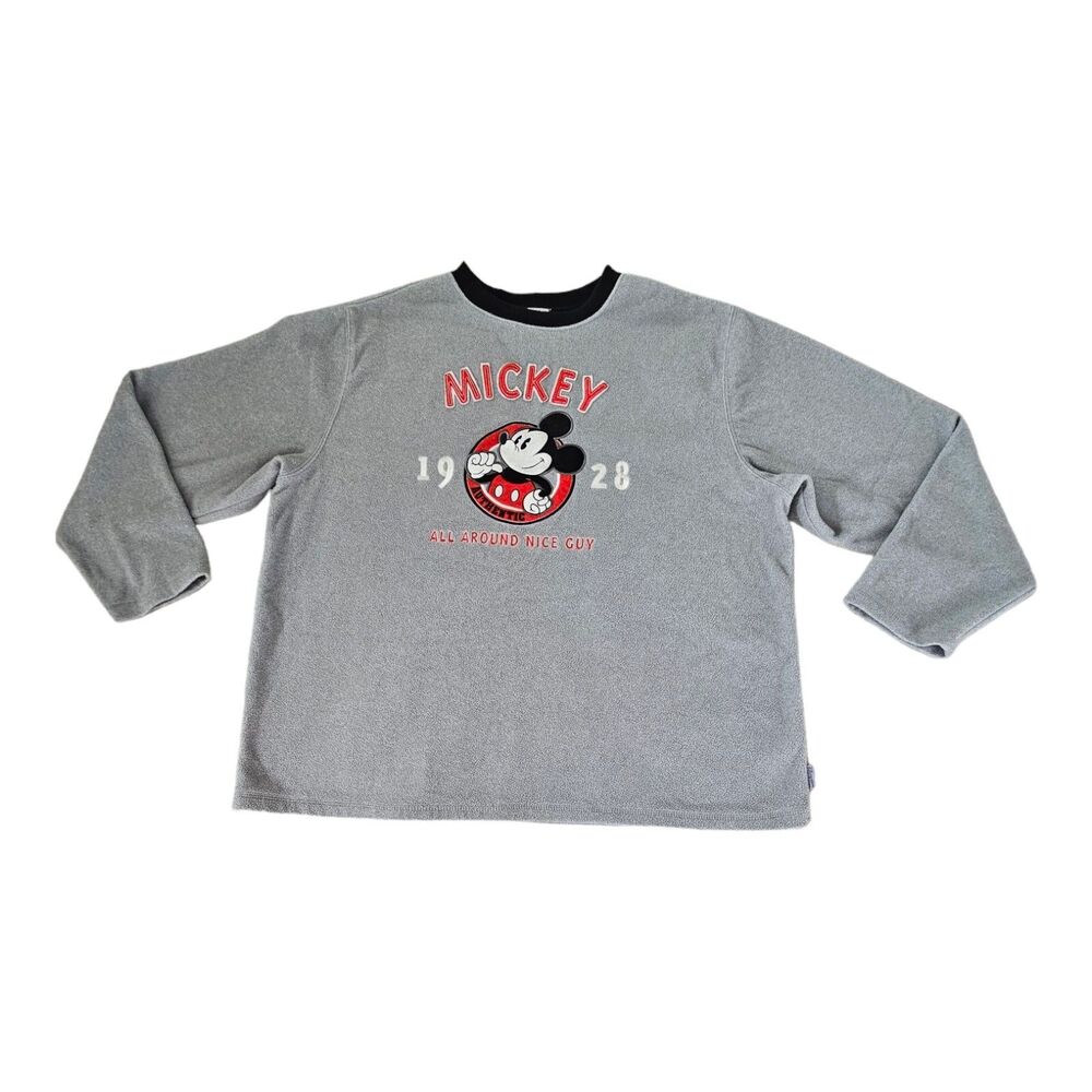 Vintage Disney Mickey Mouse Gray All Around Nice Guy 1928 Sweatshirt Men's Large